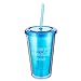 Christian Art Gifts Insulated Teacher Tumbler with Lid & Straw: Teacher Takes Hand, Opens Mind, Touches Heart - Let All That You Do Be Done in Love - 1 Corinthians 16:14 Bible Verse Cup, Blue, 16 oz.