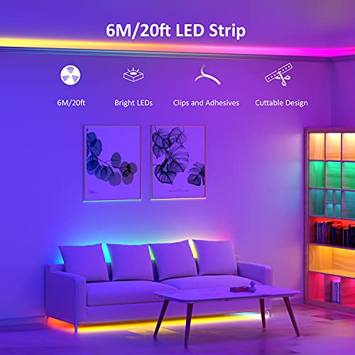 NOVOSTELLA 20ft RGB Smart LED Strip Lights Kit, Music Sync APP RGB