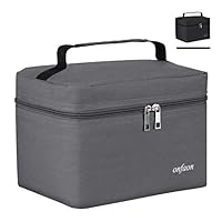 Women & Men Lunch Box Insulated Lunch Bag Tote Reusable 7.5L Food Grade Lunch Containe(Grey)