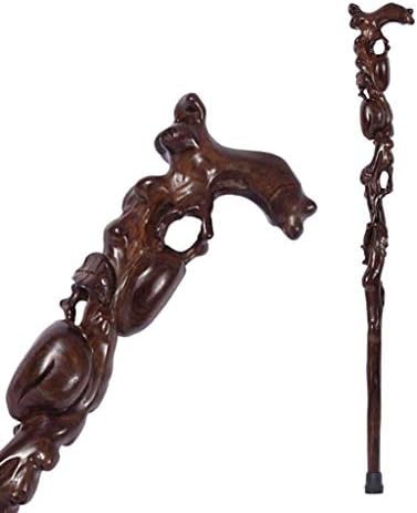 松葉杖黒白檀は長老たちを送るために彫られた彼はウォーカー