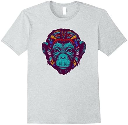 Mens Bonobo Psychedelic TShirt - Quirky Shaman Rave Vibe Tee Small Heather Grey