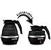Gourmia GK360 Travel Foldable Electric Kettle - Fast Water Boiling - Food Grade Silicone - Small, Collapsible, Portable - Boil Dry Protection - .8 Qt - 110/120v - 820W (Black)