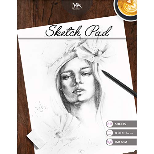 Sketch Pad – 60 Sheets, 8.5 x 11 Inches, 160gsm - Premium Quality, Smooth, Thick Drawing Paper for Your Art Supplies - Perfect for Sketching, Stenciling, Art Journal and More – Mozart Supplies
