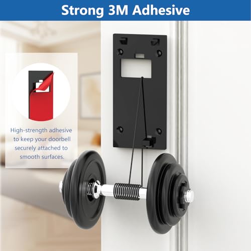 2024 Doorbell Mount No Drill for New Battery Video Doorbell (2024 Release), Adhesive Doorbell Door Mount with Sticky Pad, Doorbell Bracket Backplate Accessories for Houses Apartments Office