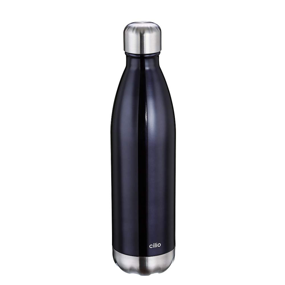 Cilio 543469 Elegante Insulated Thermal Flask Water Bottle, 18/10 Steel, Gray