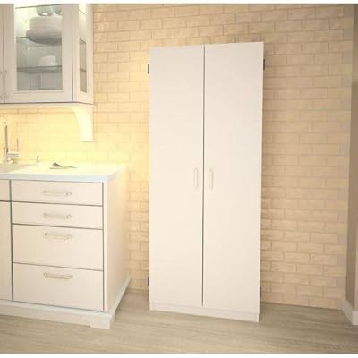 Double Pantry | White Concealed Storage Behind Two Doors