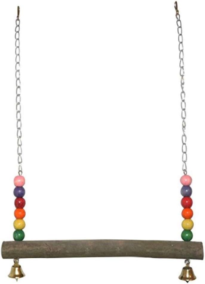 Dayloveme Bird Cage Toys Chicken Swing Wooden Toy Hens Handmade Parrot Macaw Training Stand Holder