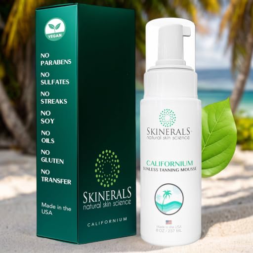 Skinerals Self Tanner Sunless Tanner Bronzer Mousse with Natural and