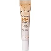 pūrlisse Perfect Glow BB Cream Concealer - Hydrating Under Eye Concealer with Jasmine and Goji & Hawthorn Berry - Oil Free Makeup for Dark Circles, Redness & Fine Lines - Light (0.34 oz)