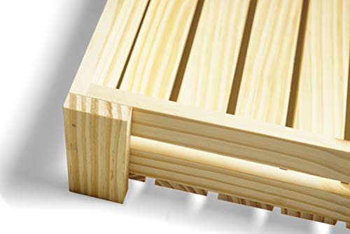 GoCraft Pine Wood Square Tray | Serveware Kitchen Accessories Breakfast Tray - 12" X 12" [CC0211-CG] - Thumbnail 3