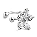 JOVIVI 2pc Women Silver Gold Flower Cubic Zirconia Ear Wrap Charm Cuff Earring Cartilage Stud Clip On No Piercing primary