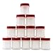 Cornucopia Brands Mini Plastic Spice Jars w/Sifters (12-Pack, Red); 2 Tablespoon Capacity (1 Fluid Ounce) Spice Bottles for Travel, Glitter, Gifts, Favors, Etc.