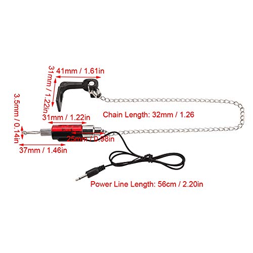 Dilwe Fisch Bissanzeiger, Elektronische LED Helle Fischerei Kettenbissanzeiger Kettenaufhänger Swinger für Angeln im… – Bild 5