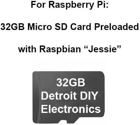 Preloaded Micro Sd Card for Raspberry Pi (32GB Micro with Adapter, Raspbian "Jessie")