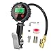 Tcisa Tire Inflator with Pressure Gauge - Digital Heavy Duty 200 PSI Air Pressure Gauge with Leakproof Air Chuck Valve Extender Rubber Air Hose Quick-Connect Fitting