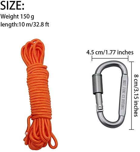 AITREASURE 32.8ft. / 6 mm Floating Rope for Boat Water Tow Rope with Hooks Throwable Flotation Device Water Rescue Safety Equipment for Boating Swimming Pool
