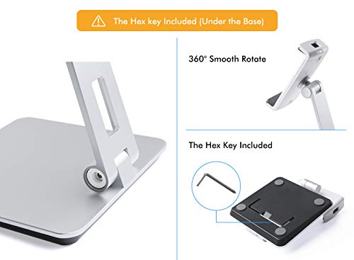 image for Viozon Stand, Tablet Stands 360° Rotatable Aluminum Alloy Desktop Mou