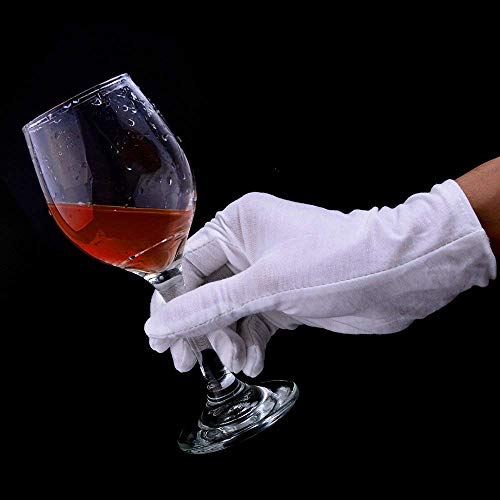 3 Pairs White Cotton Women Gloves with Stripes, for Formal Parade Marching Costume, Party Dress Gloves - Thumbnail 5