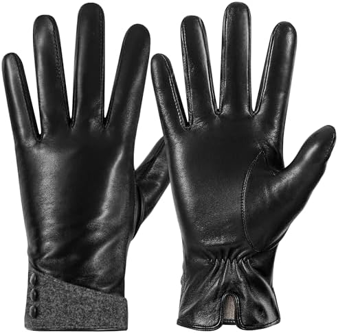 Harssidanzar Leather Glove For Woman,Womens Leather Gloves Winter
