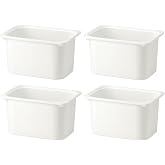 Set Of 4 TROFAST Children Storage Box Pure White 16 &frac12;x11 &frac34;x9 Stackable Plastic Bins Open Storage Boxes Medium (4x) Compatible With Trofast Frames