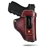 LIRISY Leather IWB Holster | Inside The Waistband Concealed Carry Gun Holster for S&W M&P Shield - Glock 17 19 22 23 26 32 33 43/ Springfield XD XDS/All Similar Handguns