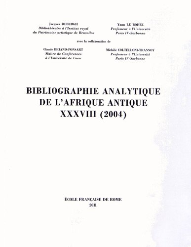 Bibliographie analytique de l'Afrique antique