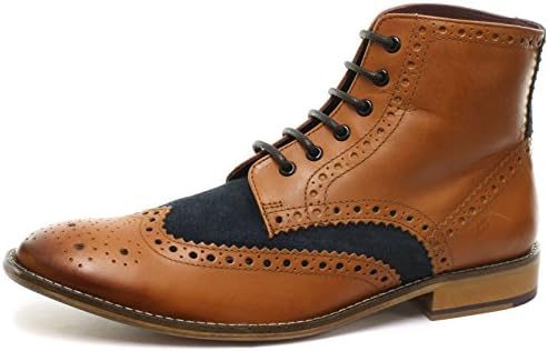 London Brogues Gatsby Hi Leather Mens Brogue Boots