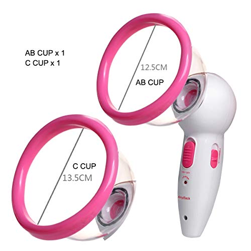Electric Breast Enhancement Enlargement Massagers Liposuction Vacuum Cup Massage Tools, Chest Gain Cupping with AB C 2 Cups for Women AnyBack