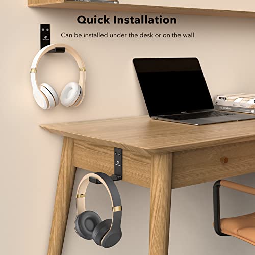 APPHOME Headphone Stand Hanger Foldable Wall Hooks, Save Space Durable