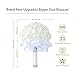 Febou Wedding Bouquet, Handmade White Bridesmaid Bouquet Bridal Bouquet with Crystals Soft Ribbons, Artificial Rose Flowers for Wedding, Party and Church (White-Bigger Size)