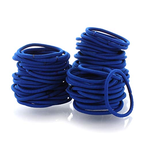 My Lello Hair Elastics Ponytail Holders No Damage No Metal - 100 Pack Royal Blue - Thumbnail 2