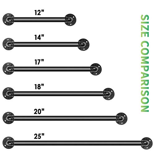 My Rustic Industrial Pipe Towel Rack Towel Bar 12 Inch, Heavy Duty