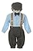 Vintage Dress Suit-Bowtie,Suspenders,Knickers Outfit Set for Boys-Toddler, Houndstooth-Blue-2T