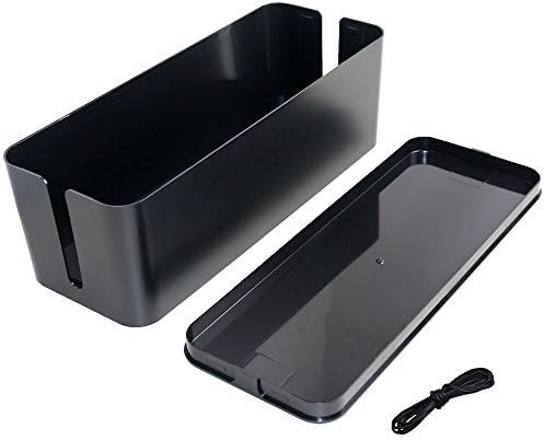 Large Cable Management Box Organizer - 5.25 x 6.2 x 16inch - Cord Organizer Wire Storage Box for (Storage for Desk, TV, Computer, &amp; USB Hub) System to Cover and Hide, Power Strips, Surge Protector, &amp;