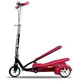 Ped-Run3 Kids Scooter for Boys and Girls with Advanced Dual Pedal Action, Bike Scooter Hybrid (Pink)