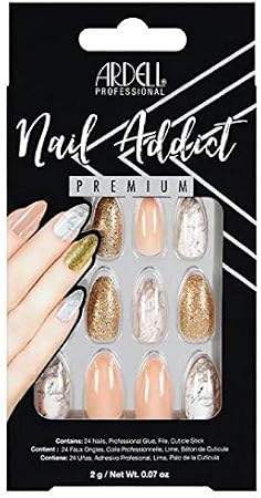 Amazon Co Jp Ardell Ardellネイル中毒ピンクの大理石 ゴールド Ardell Nail Addict Pink Marble Gold 並行輸入品 ドラッグストア
