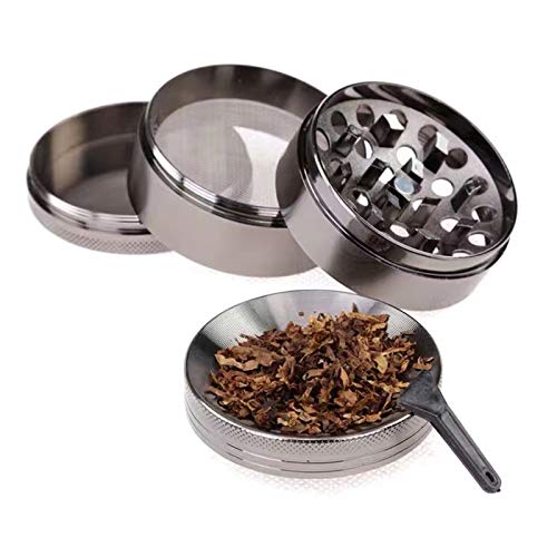 Thitex Zinc Alloy Herb Grinder 4 Layers Spice Mill with Sifter and Magnetic Top for Dry Herb (B)