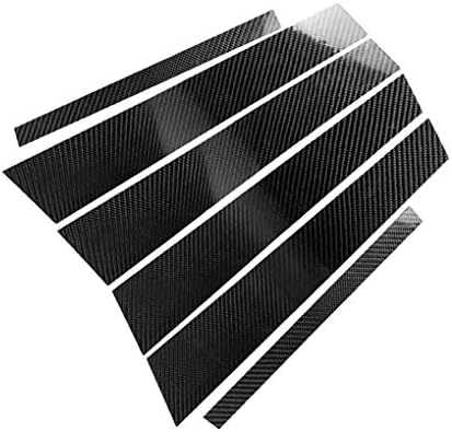 OmkuwlQ 6pcs/Set Car Window Column B Pillar Carbon Fiber Cover Sticker Replacement for BMW 3 Series E46 2008-2013