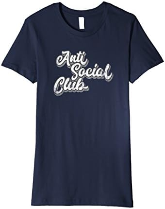 Women's Distressed and Vintage Anti Social Club TShirt Medium Navy