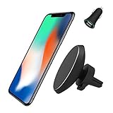 Magnetic QI Wireless Car Charger Mount, Neotrix Mobile Cell Phone Air Vent Magnet Car Cradle Charging Holder for iPhone 8 8 Plus X Samsung Galaxy Note 8 S8 Plus S7 S6 Edge Note 5 and Others Qi Devices