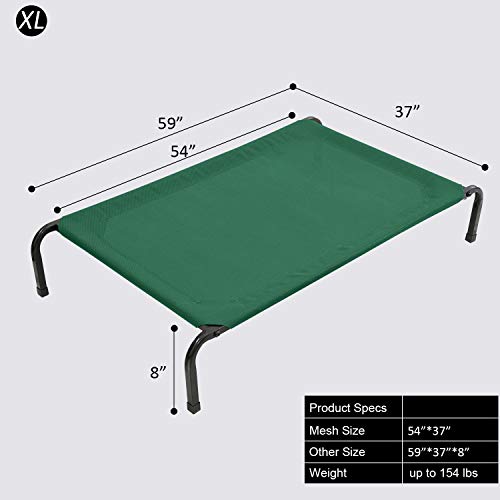 Veehoo Cooling Elevated Dog Bed with Curved Poles, Raised Pet Cot for