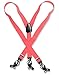 Men's Coral SUSPENDERS Y Shape Back Elastic Button & Clip Convertible by VESUVIO NAPOLI