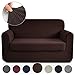 RHF 2 Separate Pieces Loveseat Cover, Slipcovers for Couches and Loveseats with Separate Cushion Cover Jacquard High Stretch Loveseat Slipcover(Loveseat: Chocolate)