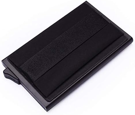 SaoLangtame Aluminum Wallet with Elasticity Back Pocket ID Card Holder RFID Blocking Mini Slim Wallet Automatic Pop Up Credit Card Case