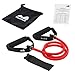 REEHUT Single Resistance Band Exercise Tube with Handle, Door Anchor and Manual, for Resistance Training, Physical Therapy, Home Workouts, Fitness, Pilates, Boxing Strength Training - Red