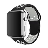 SMEECO Compatible with iWatch Band 42mm 44mm M/L,Soft Breathable Silicone Strap Replacement iWatch Bands for iWatch Series 4,Series 3, Series 2, Series 1 Sport Nike