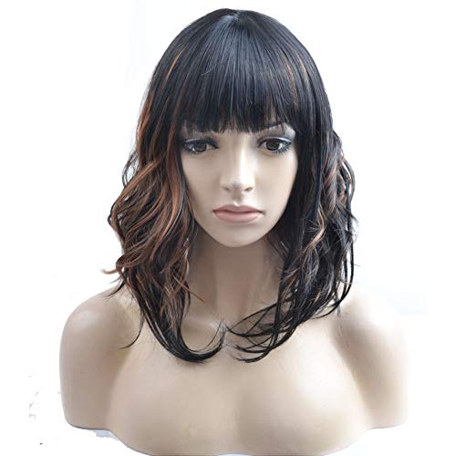 BERON 14\'\' Short Curly Women Girl\'s Charmi… Amazon.com : BERON 14 Inches Dark Blue Wig Short Curly Wig  main image 3