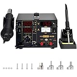 VIVOHOME 3 in 1 853D SMD Soldering Station Rework Station Hot Air Heat Gun with DC Power Supply 110V