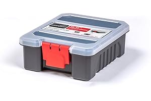 GATOR CLAMPS Mini Parts Organizer Box – Small Hardware Storage Case with 6 Compartments & Divider – Compact Nylon Container for Screws, Beads, Tackle, or Travel Toolbox