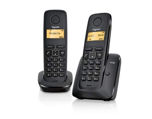 Gigaset A120 DUO - Basic Cordless Home Phone with 2 Handsets and Energy-Saving ECO DECT Technology - Black